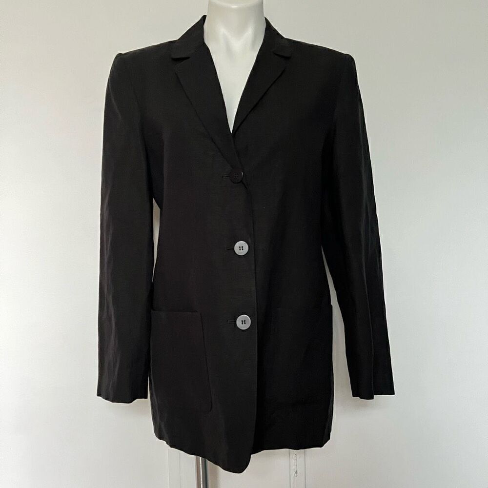 NY & Company Black Linen Rayon Blazer